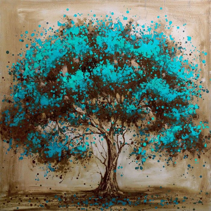 700x700 Hand Painted Modern Tree Art Decoration Oil Painting On Canvas - Painting