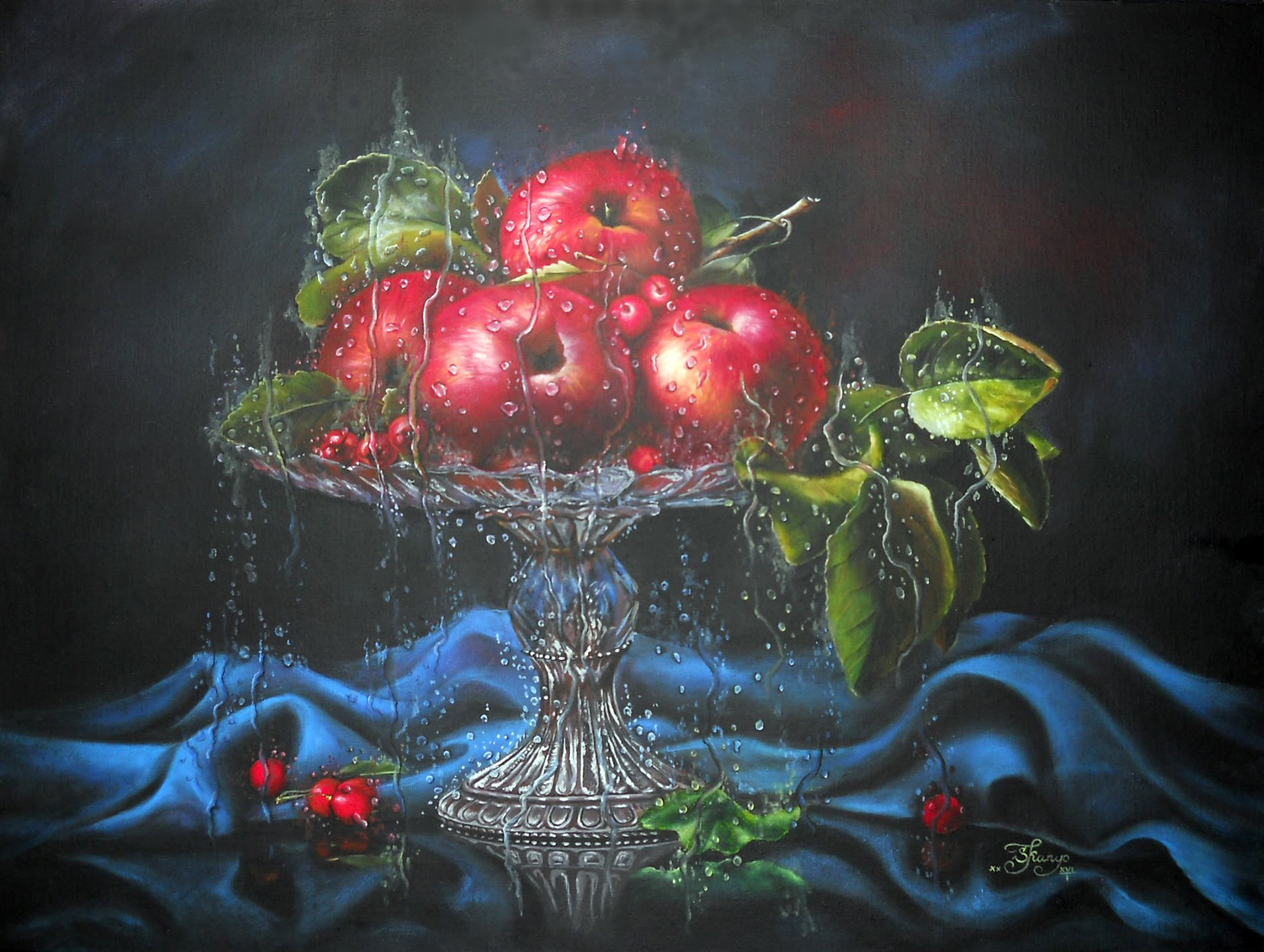 1900x1431 Apples, 2016,18x24, Oil Painting By Lana Kanyo. Fragment - Painting 2016