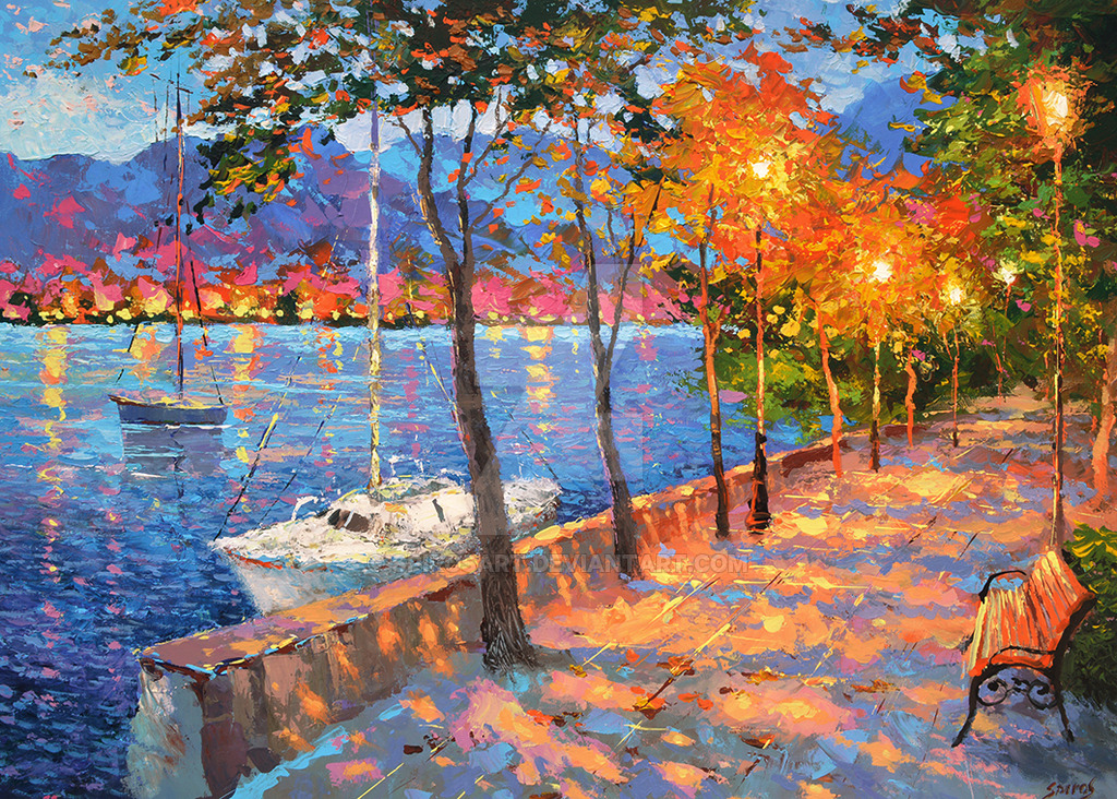 1024x732 Blue Bay Painting By Dmitry Spiros 2016 By Spirosart - Painting 2016