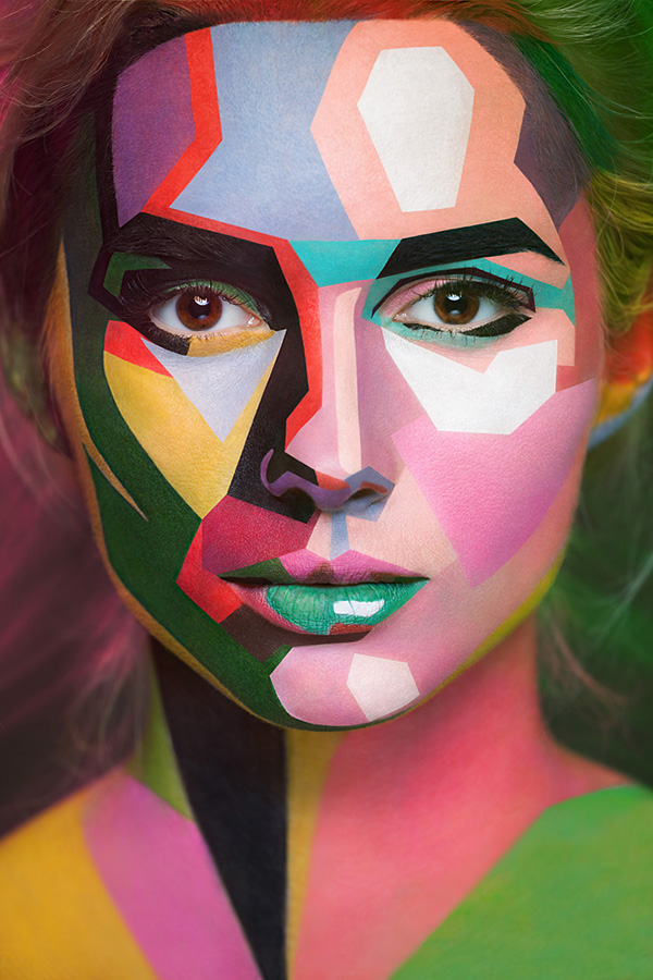 600x900 Artists Use Makeup To Turn Faces Into Awesome 2 D Paintings - Painting 2d
