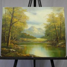 236x236 Mountain Landscape Large Oil Painting. Framed Oil Paint On Canvas - Painting 4 You