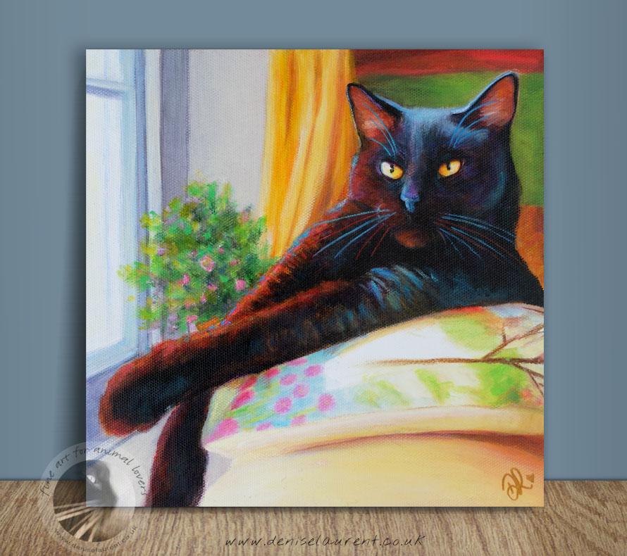 890x790 Harry In The Window - Painting A Black Cat