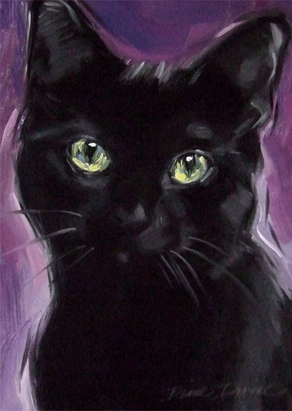 427x600 Paintings From The Parlor Original Oil Painting Of A Black Cat - Painting A Black Cat