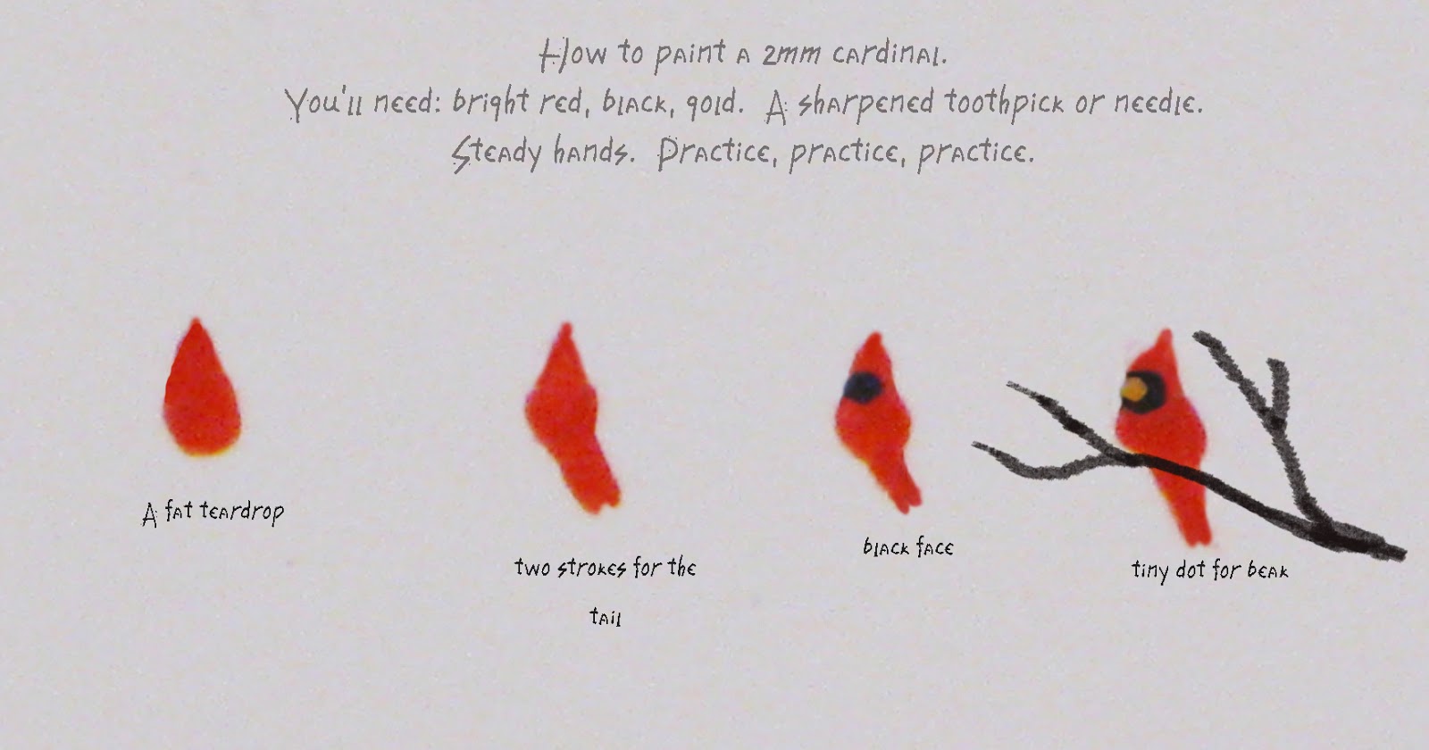 1600x840 Lisa Snellings How To Paint A 2mm Cardinal - Painting A Cardinal