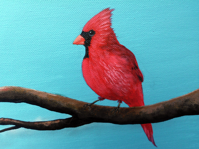 700x525 Cardinal On A Limb - Painting A Cardinal