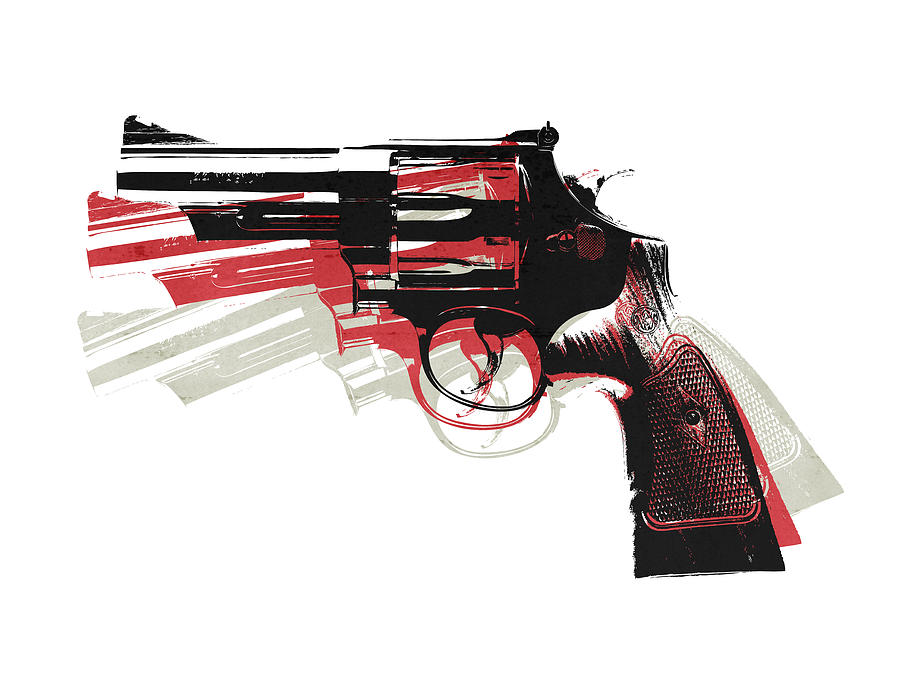 900x675 Revolver On White Digital Art By Michael Tompsett - Painting A Revolver