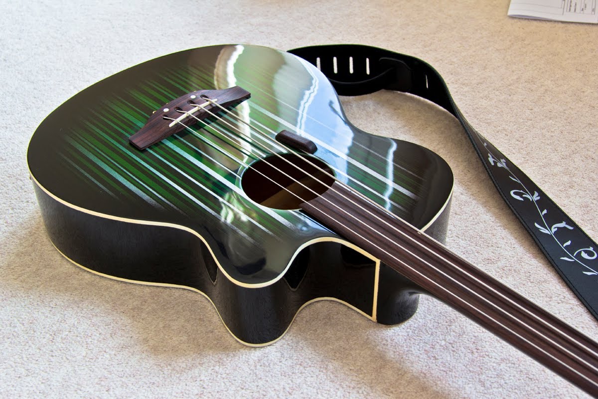 1200x800 Fretless Electro Acoustic Bass Conversion Amp Custom Paint Job - Painting Acoustic Guitar