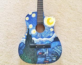 340x270 Guitar Art Acrylic Etsy - Painting Acoustic Guitar