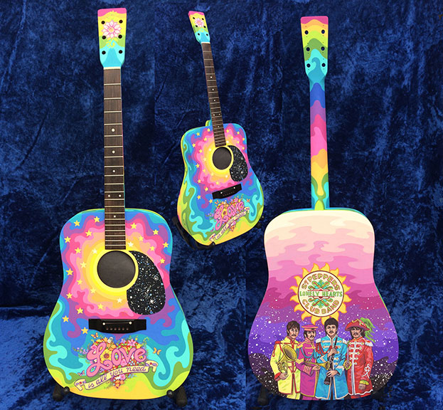 623x576 Psychedelic Guitar Art, Visionary And Fantasy Art By Marijke Koger - Painting Acoustic Guitar