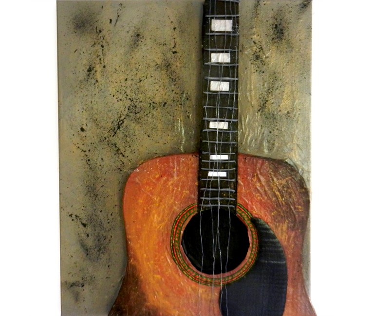 768x650 3d Guitar Painting Tutorial The Postman's Knock - Painting Acoustic Guitar
