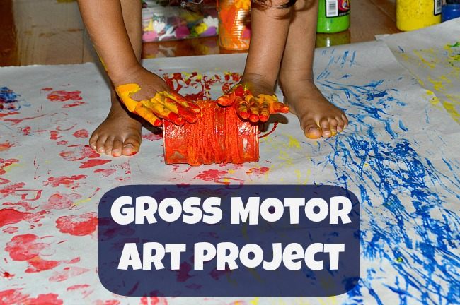 650x432 Gross Motor Art Activity Fun Littles - Painting Activities For Kids