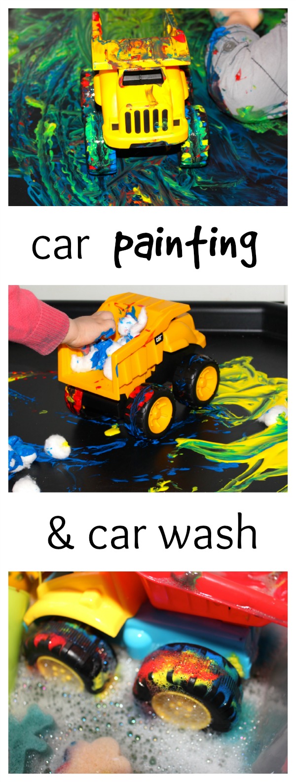 600x1586 Painting With Toy Cars - Painting Activities For Kids