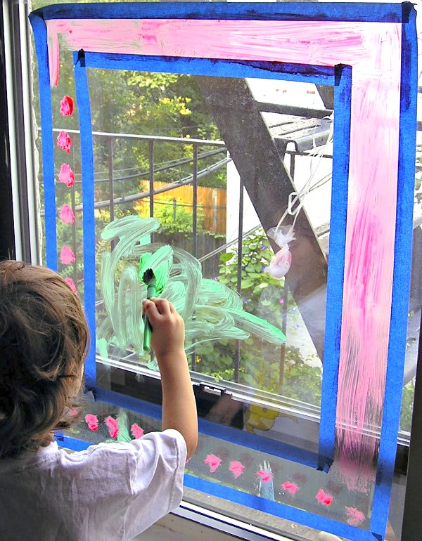 600x770 Window Painting Rainy Day Activity For Kids - Painting Activities For Kids