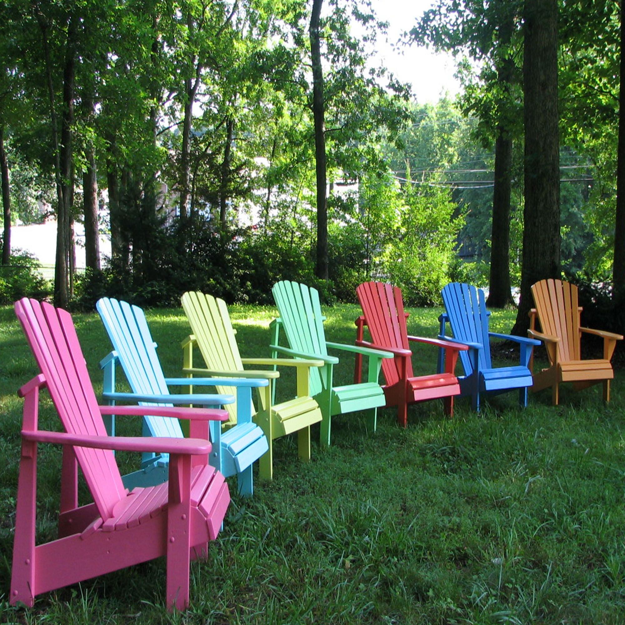 2000x2000 Classic Painted Adirondack Chairs Set Of 2 Dfohome - Painting Adirondack Chairs