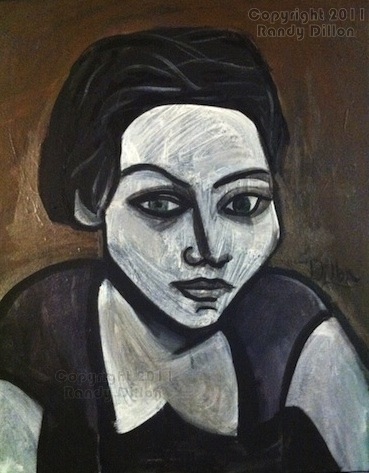 369x473 Portrait Of A Woman With Dark Hair The Artist Randy Dillon - Painting African American Hair