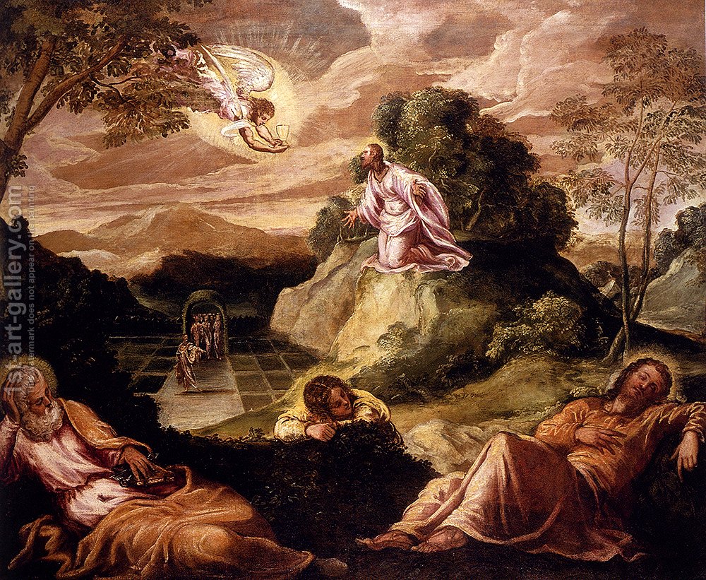 1000x821 Agony In The Garden Jacopo Tintoretto (Robusti) Reproduction 1st - Painting Agony In The Garden