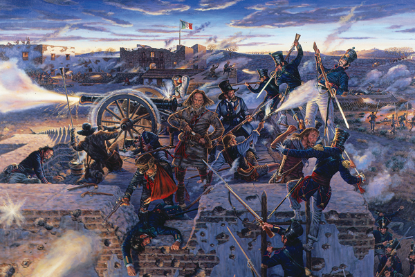 600x400 Down To The Last Moccasin - Painting Alamo