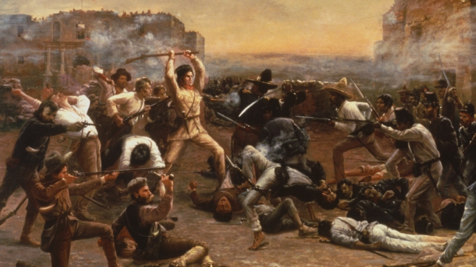 686x385 Battle Of The Alamo Painting ~ Wcdf - Painting Alamo