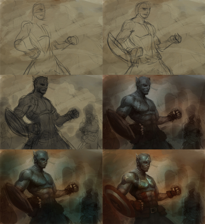 700x767 How To Paint Captain America - Painting America