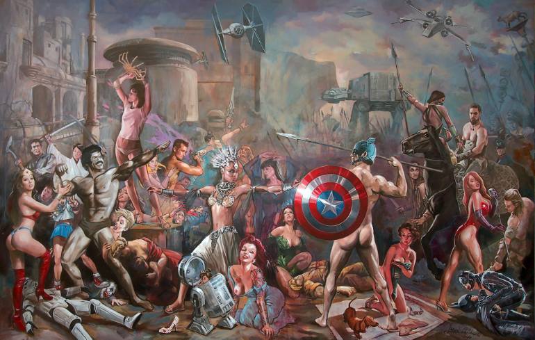 770x489 Saatchi Art The Intervention Of Captain America Painting By - Painting America