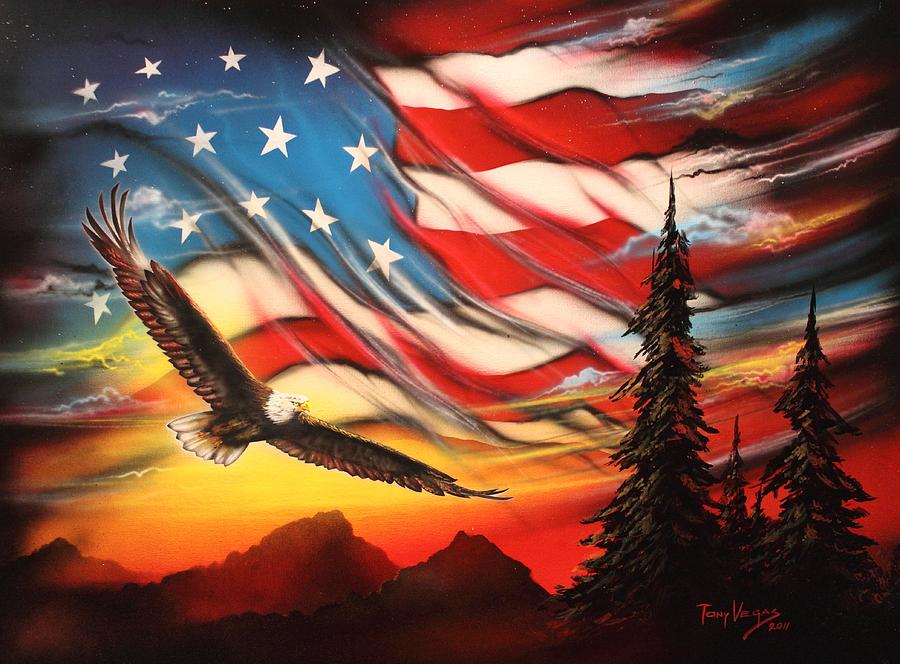 900x664 America Painting By Tony Vegas - Painting America