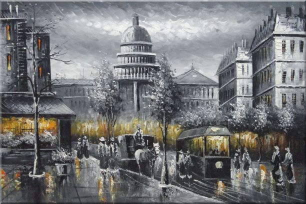 612x408 Black And White Washington D.c Cityscape Oil Painting America - Painting America