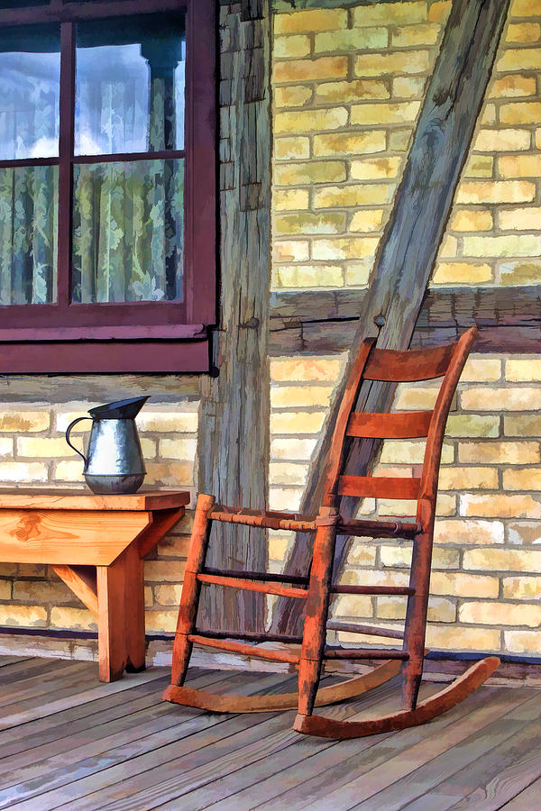 600x900 Rocking Chair On Porch At Old World Wisconsin Painting By - Painting An Old Rocking Chair