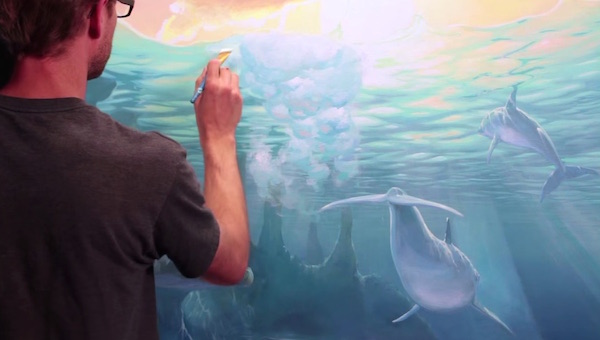 600x340 How To Paint Under Water Scenes Learn With Mural Joe - Painting An Underwater Scene