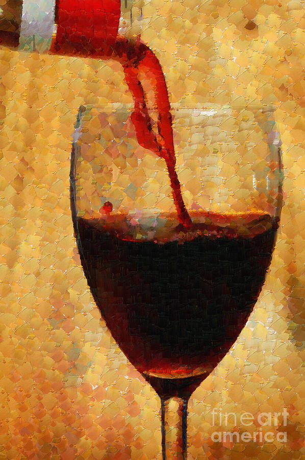 598x900 Wine Pouring Into Glass Painting Digital Art By Magomed Magomedagaev - Painting And Drink