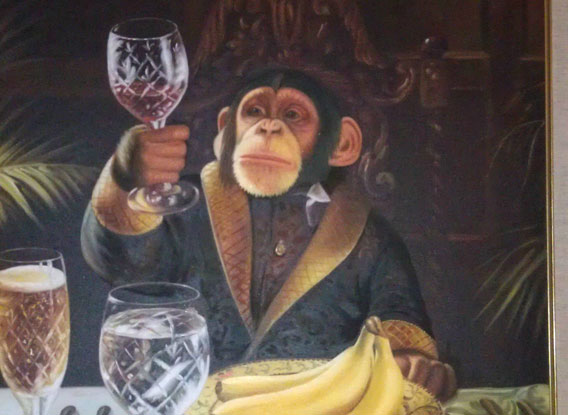 568x415 Chimps Also Like To Drink Alcohol, Researchers Discover - Painting And Drink Wine