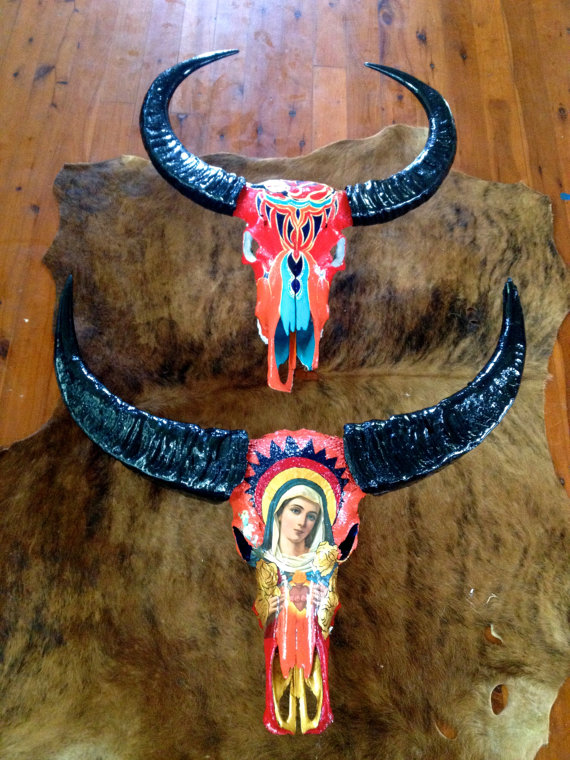 570x760 Real Painted Animal Skulls From The Outback - Painting Animal Skulls