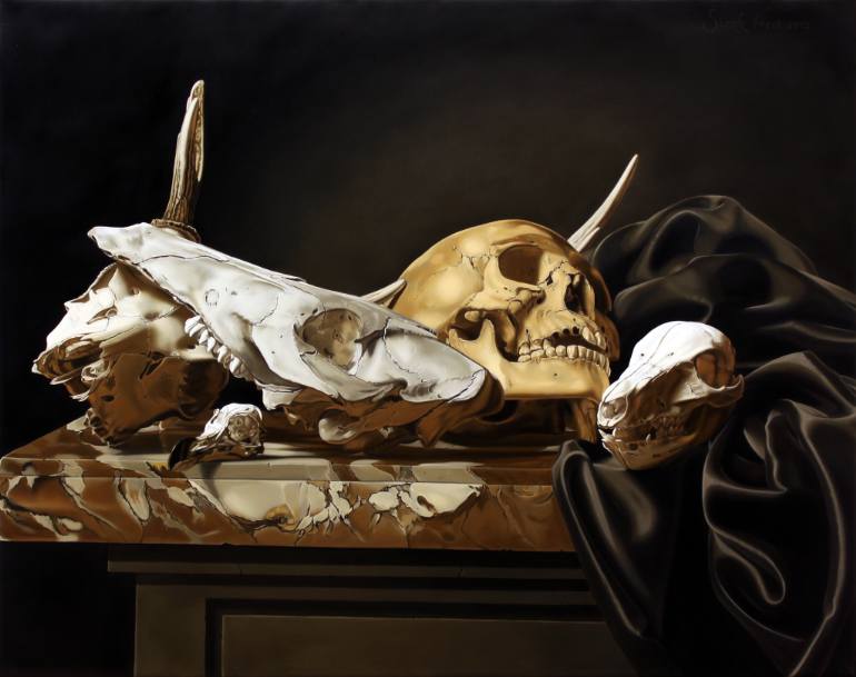 770x609 Saatchi Art Animal Skulls Painting By Sierk Van Meeuwen - Painting Animal Skulls