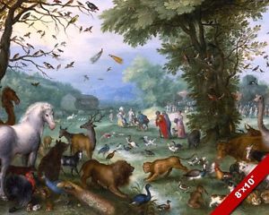 300x240 Animals Gathering For Noah's Ark Painting Bible History Art Real - Painting Animals Ark