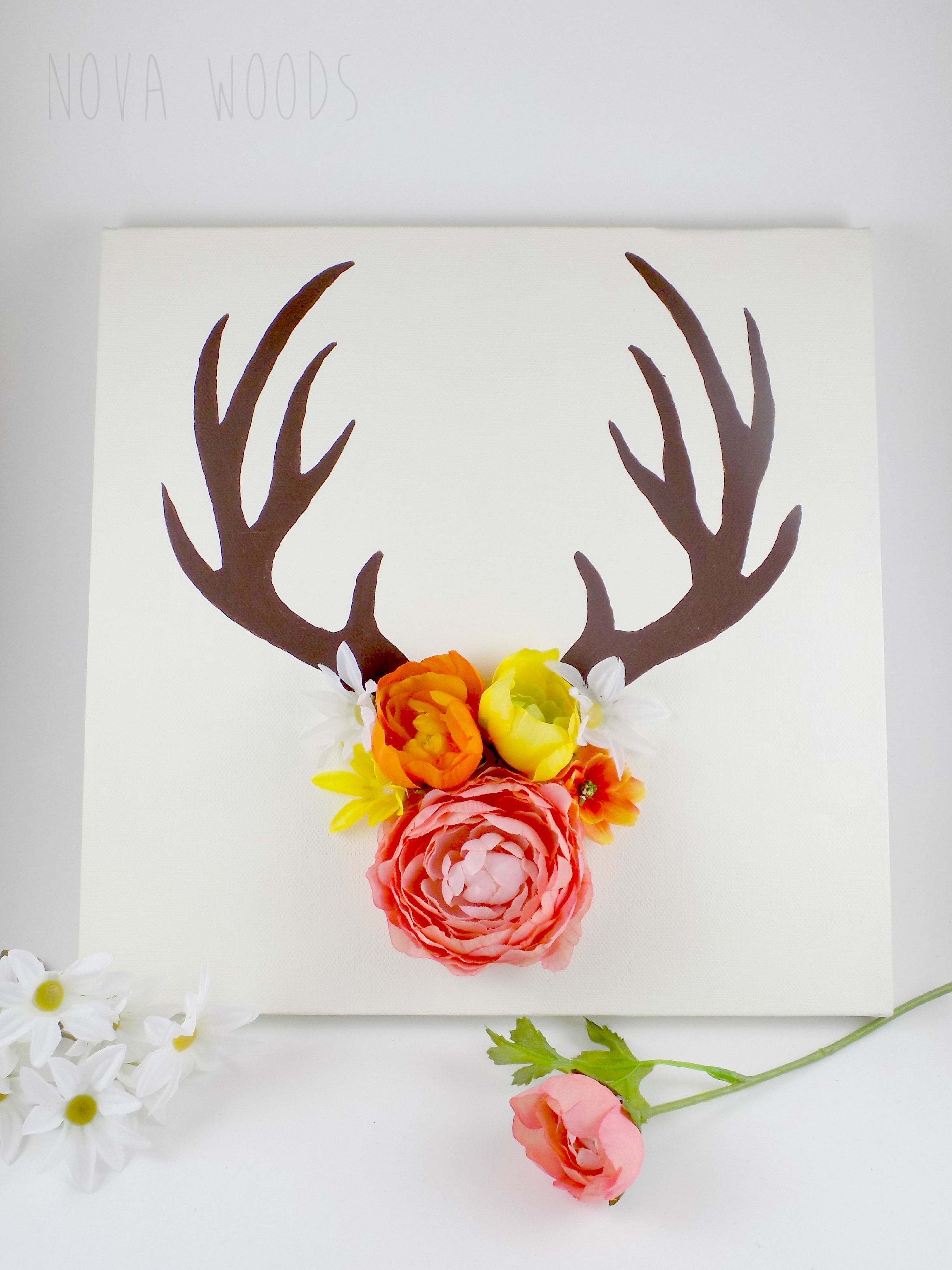 2346x3128 Flower Antler Canvas Painting - Painting Antlers