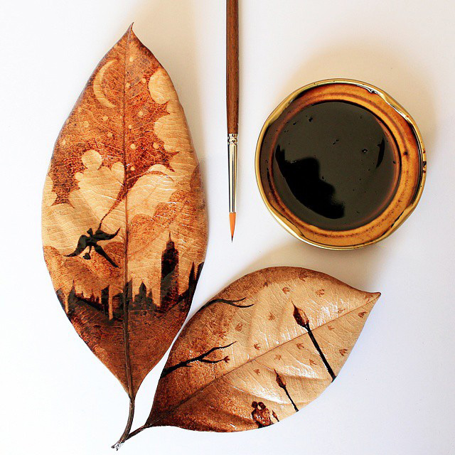 640x640 Artist Turns His Morning Coffee Leftovers Into Beautiful Leaf - Painting Art