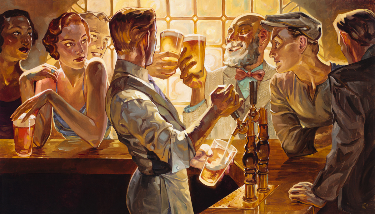 1200x685 Art Deco Style Illustrations And Oil Paintings From Kai Carpenter - Painting Art Deco