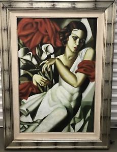 230x300 Tamara De Lempicka Art Deco Oil Painting Ira P. Large Ebay - Painting Art Deco