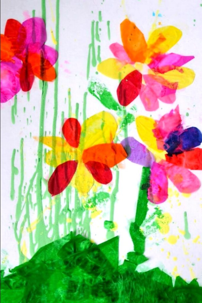 683x1024 Gravity Painting + Spring Collage (A Fun Steam Art Project For Kids) - Painting Art For Kids
