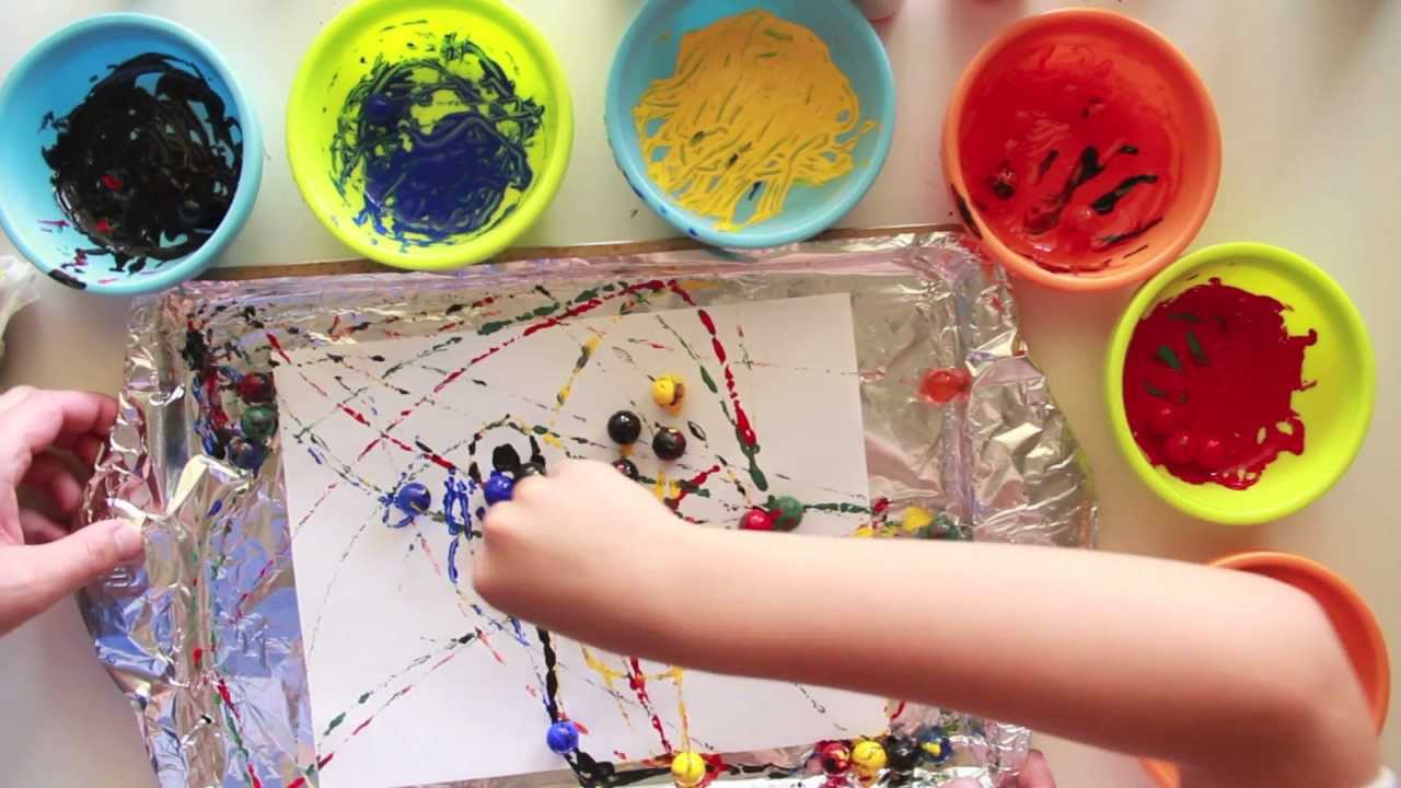 1280x720 Painting With Marbles - Painting Art For Kids