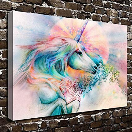 425x425 Colorsforu Wall Art Painting Unicorn Prints On Canvas - Painting Arts