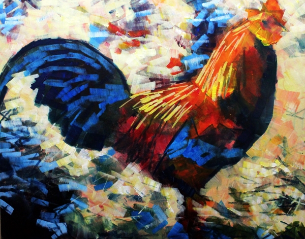 600x471 Art Cockerel Painting Artegallery - Painting Arts