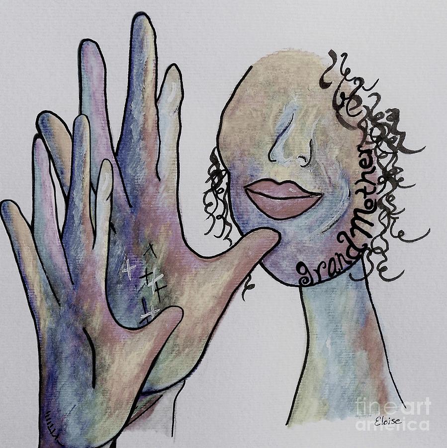 899x900 Asl Grandmother In Denim Colors Painting By Eloise Schneider - Painting Asl