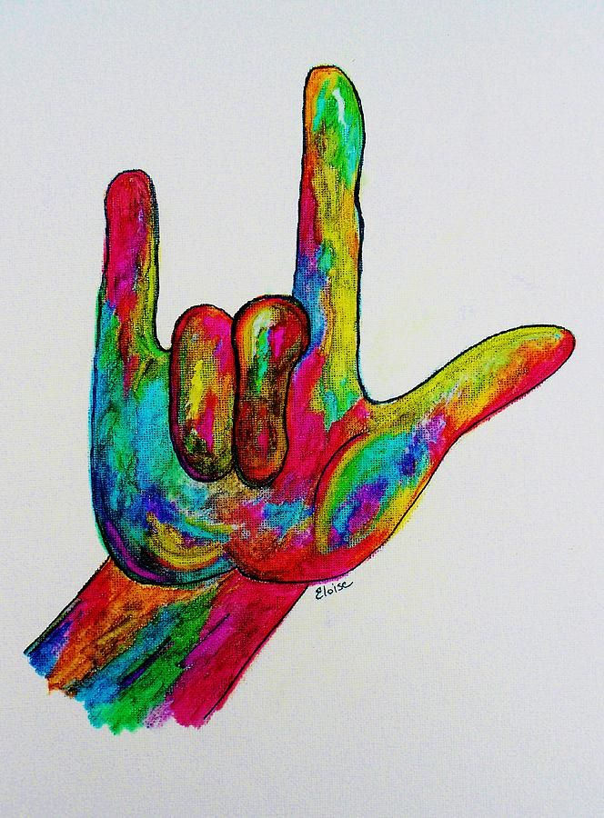 664x900 American Sign Language I Love You Painting - Painting Asl