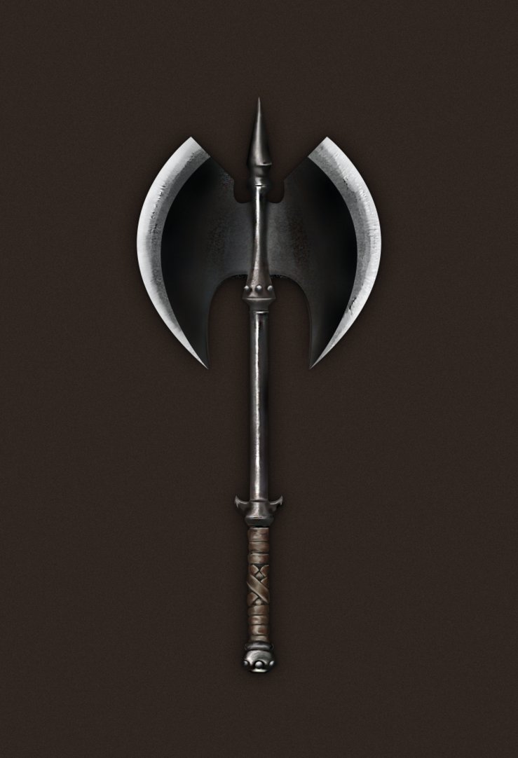 739x1082 Medieval Battle Axe Photoshop Painting By Beyazpolycarp - Painting Axe