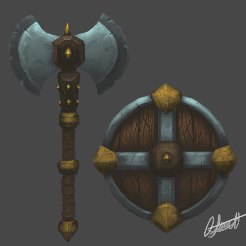 1024x1024 Oj Environment Artist Blog Blizzard Style Texture Painting - Painting Axe