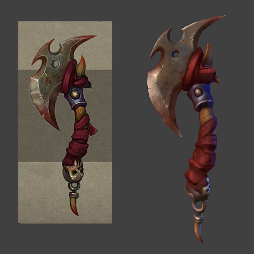 500x500 Timelapse Modeling And Painting A Battle Axe - Painting Axe