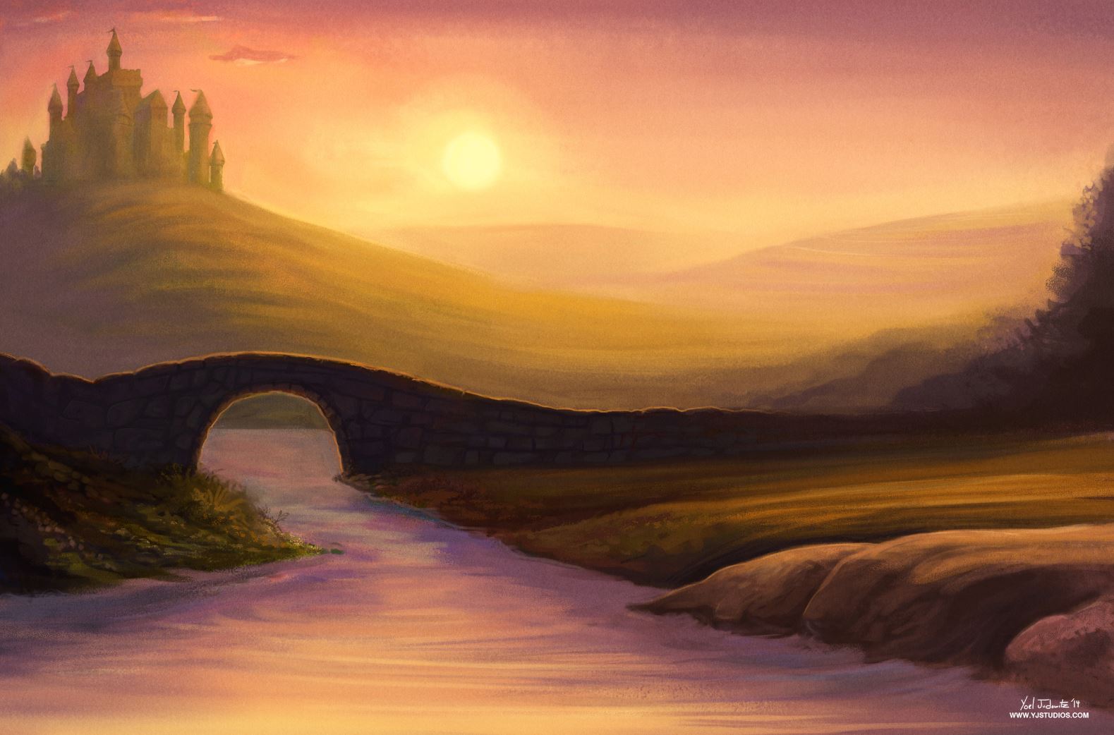 1579x1042 Castle Background Painting Yoel Judowitz Illustration - Painting Background