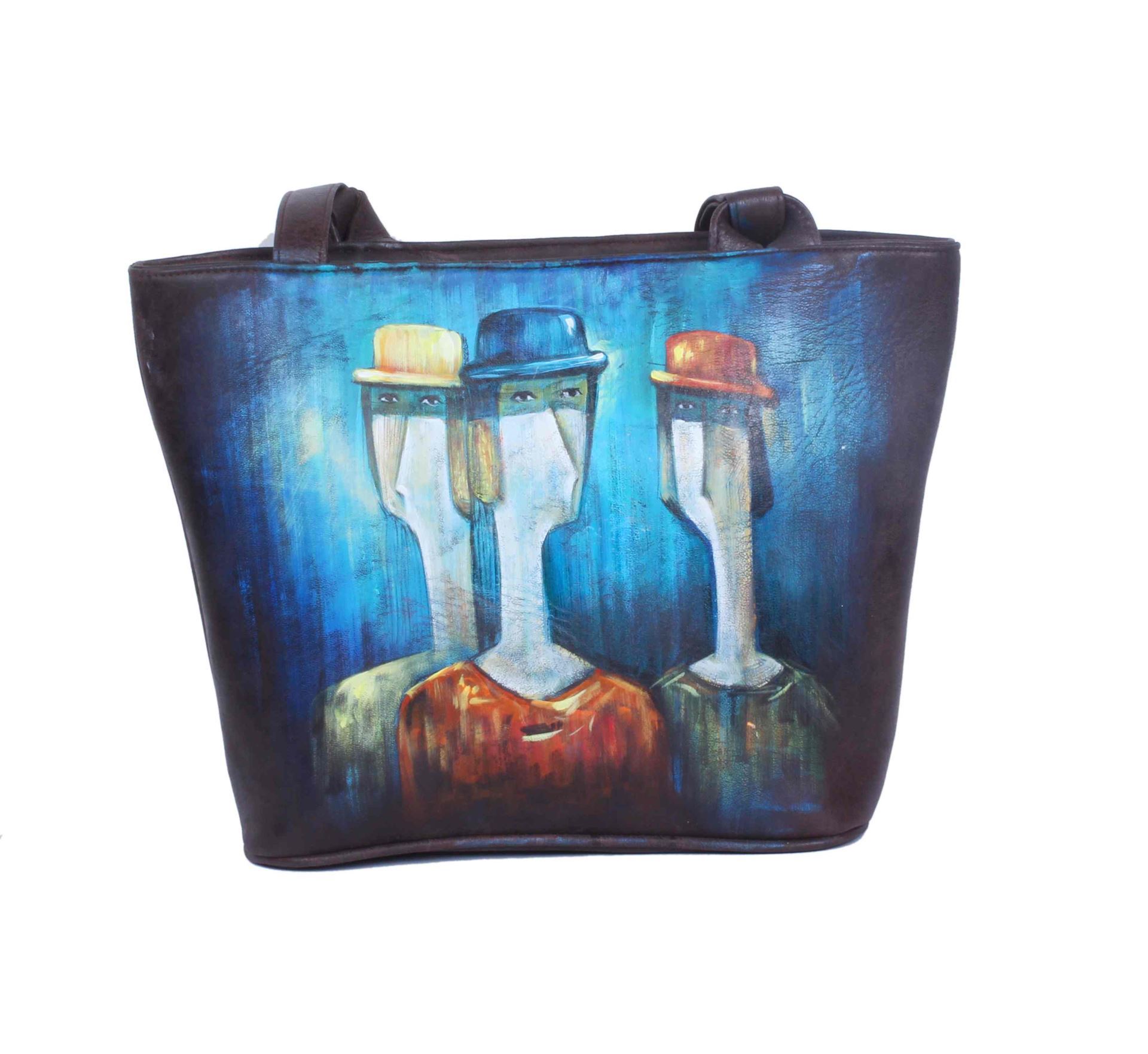 1920x1762 Leather Artistic Art Painting On Woman Hand Bag - Painting Bag