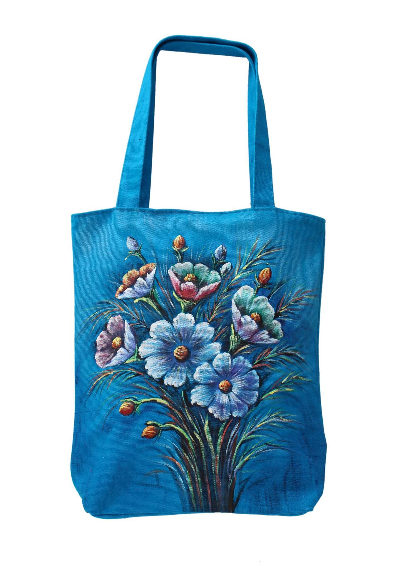 1371x1920 Hand Painted Tote Bags Flowers Painting Cool Tote Bags Hand - Painting Bag