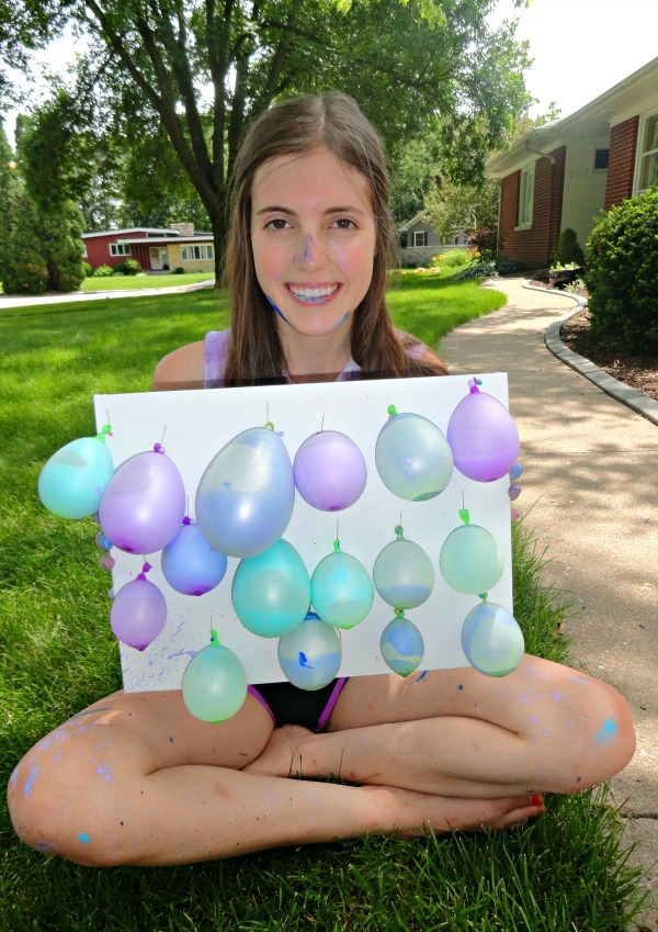 600x849 Diy Splatter Balloon Art. - Painting Balloons On Canvas